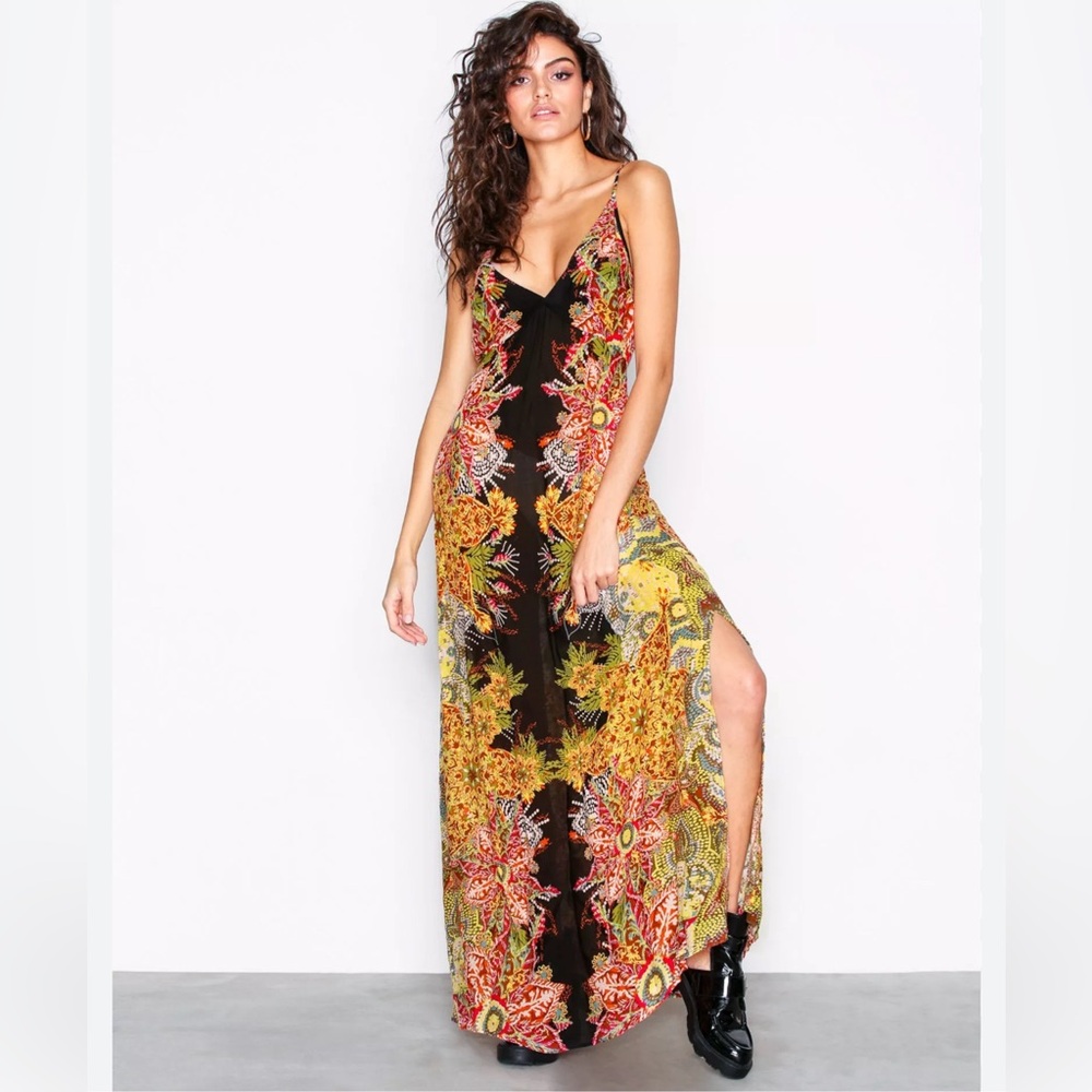 Free people Wildflower Printed Slip Maxi Dress Size XS